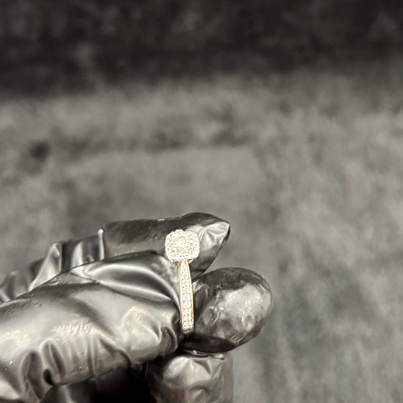 Zales Diamond Cushion Frame Engagement Ring in 10K Two-Tone Gold Size 6.5 - Picture 12 of 17